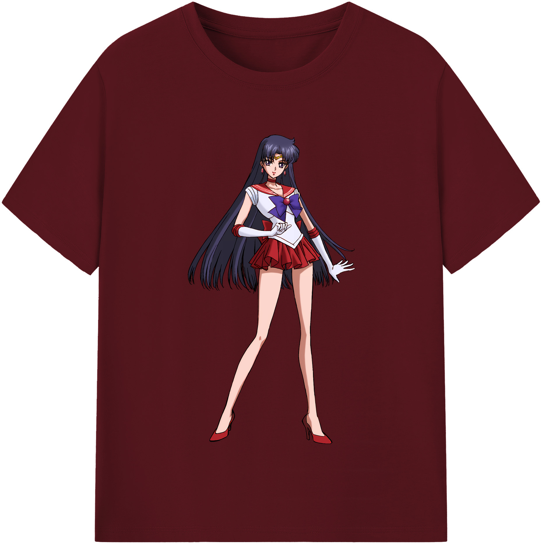 （画像用） 美少女戦士セーラームーン 火野レイ ひの レイ Sailor Moon Hino Rei （セーラーマーズ,Sailor Mars） 綿100％半袖Tシャツ（フロントプリント）